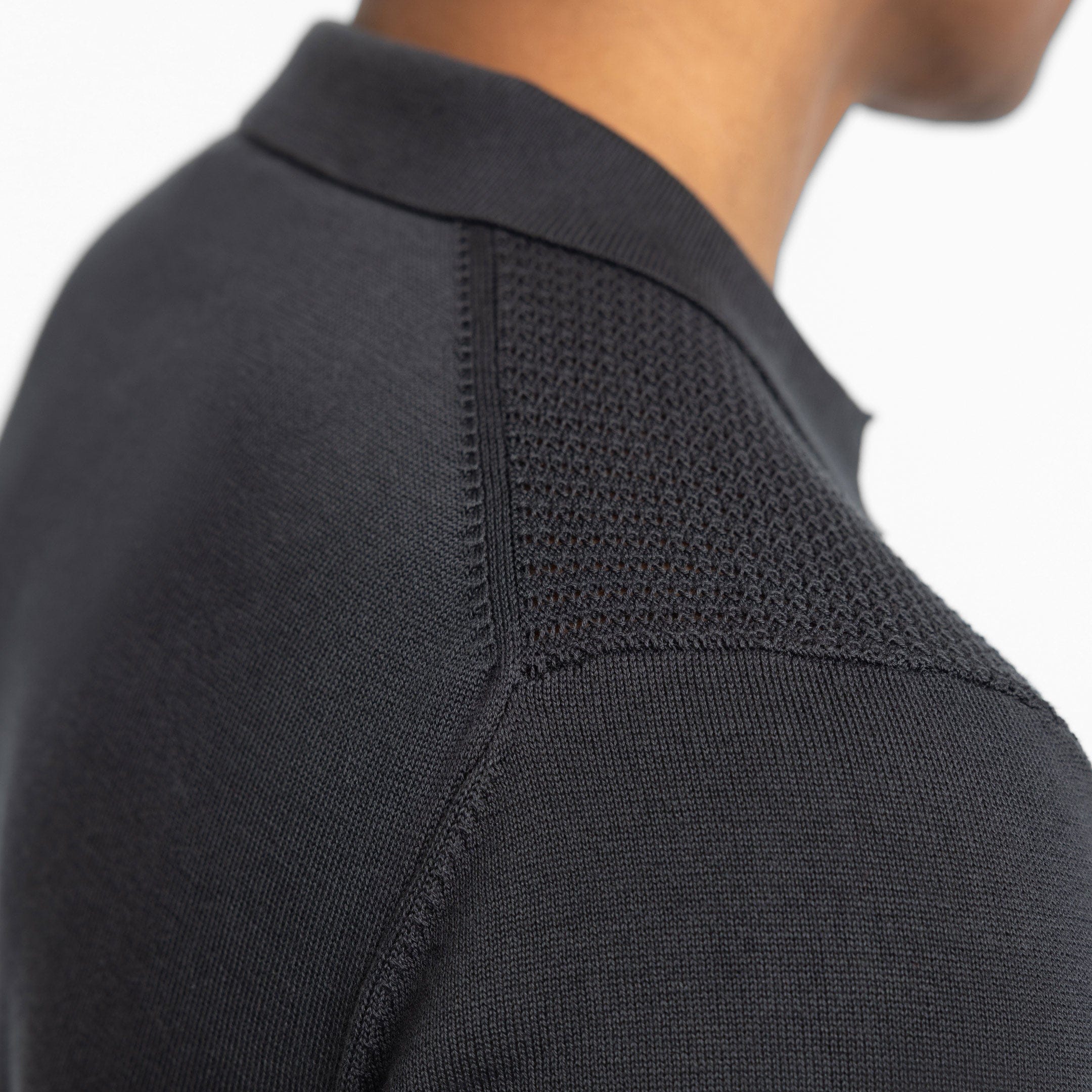 Black Knit Polo