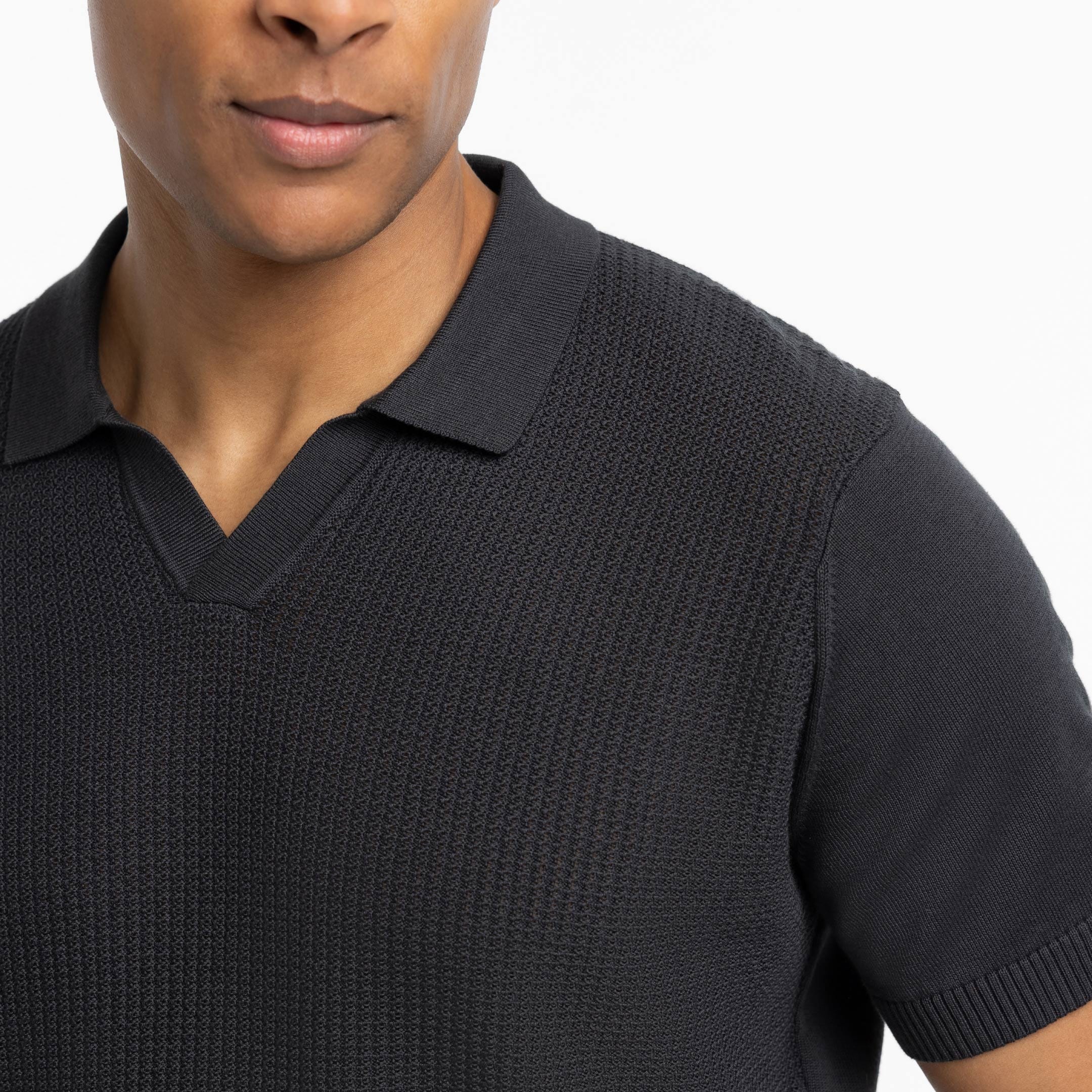 Black Knit Polo