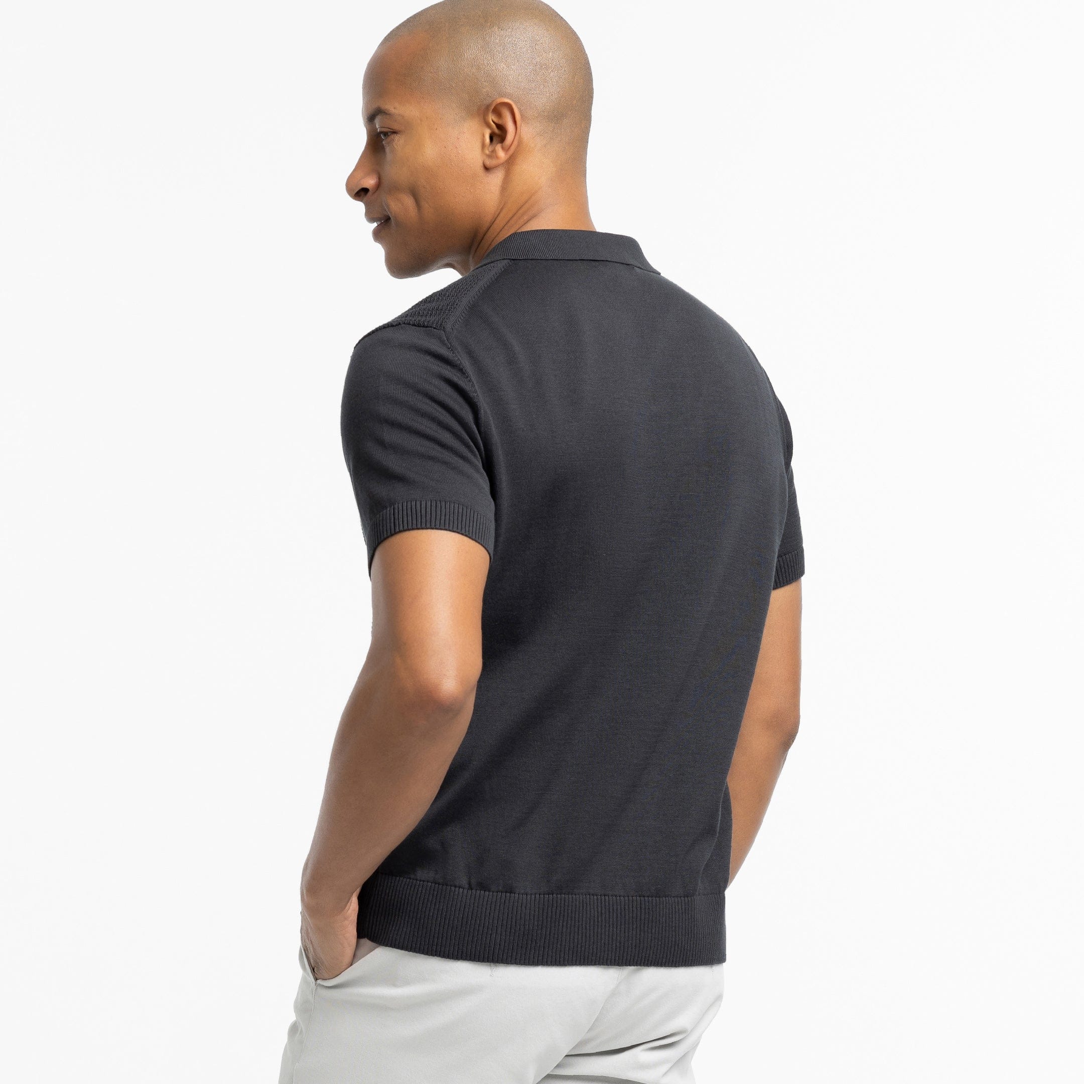 Black Knit Polo