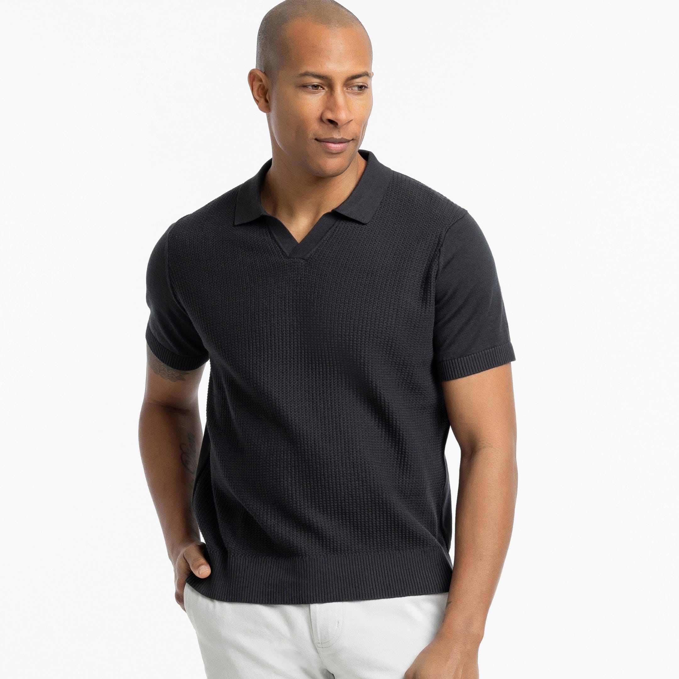 Black Knit Polo