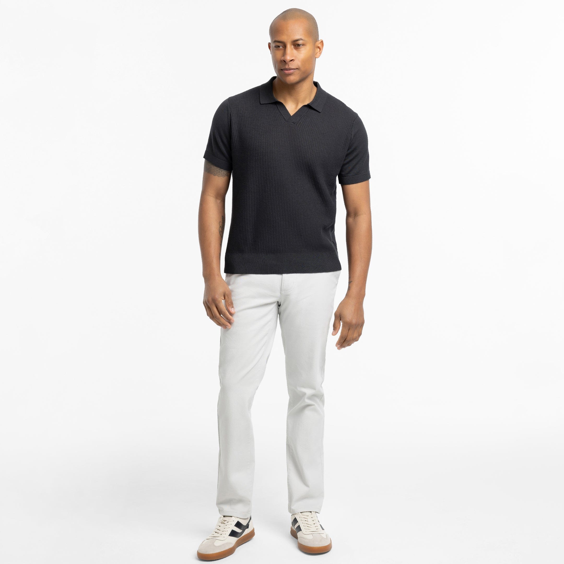 Black Knit Polo